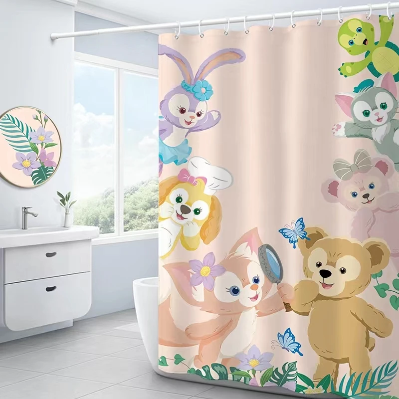 

180 см Kawaii StellaLou LinaBell Stitch мультяшная душевая занавеска 3d Рисунок искусственное аниме с крючками подарок для девушек