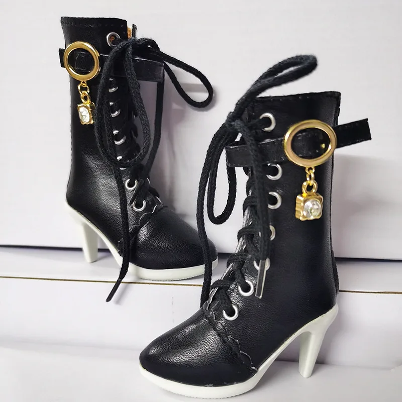 

1 пара, кукольная обувь 60 см, 1/3, игрушки для девочек, высокие сапоги, кожаные, с мехом, с вышивкой, на низком каблуке, модные, «сделай сам», игро...