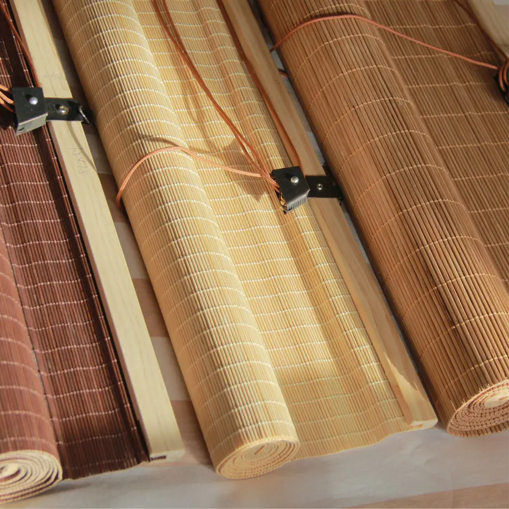 Легко устанавливаемые бамбуковые роликовые шторы затемняющие для окон дневной