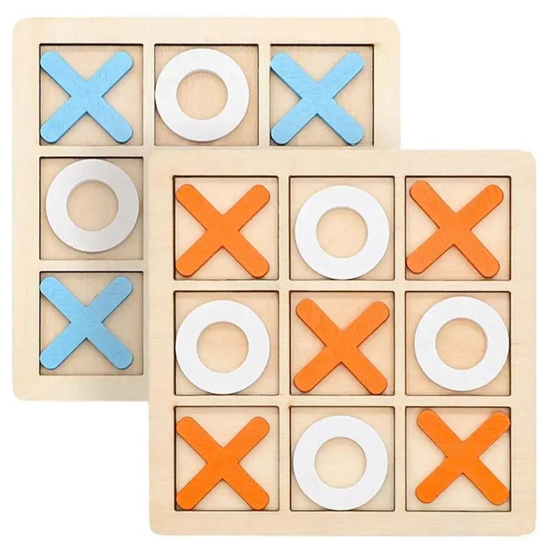 

1pc OX Board Game Toy Wooden Tic-Tac-Toe Chess Parent-Child Interaction Intelligent Educational Leisure Table Games Gifts