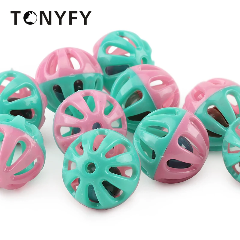 

10Pcs Plastic Cat Kitten Pet Play Balls with Jingle Bell Pounce Rattle Toy Plush Cat Toy Cat Toys Interactive Mimi Pet Supplies