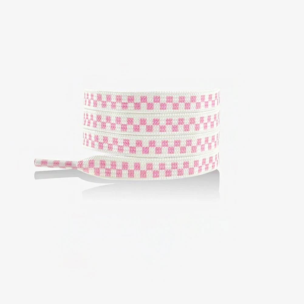 120/140cm Colorful Man Women Flat Black White 3D Grid Shoe Laces Polyester Printing Checkered Ribbons Shoelaces Mosaic Shoelaces