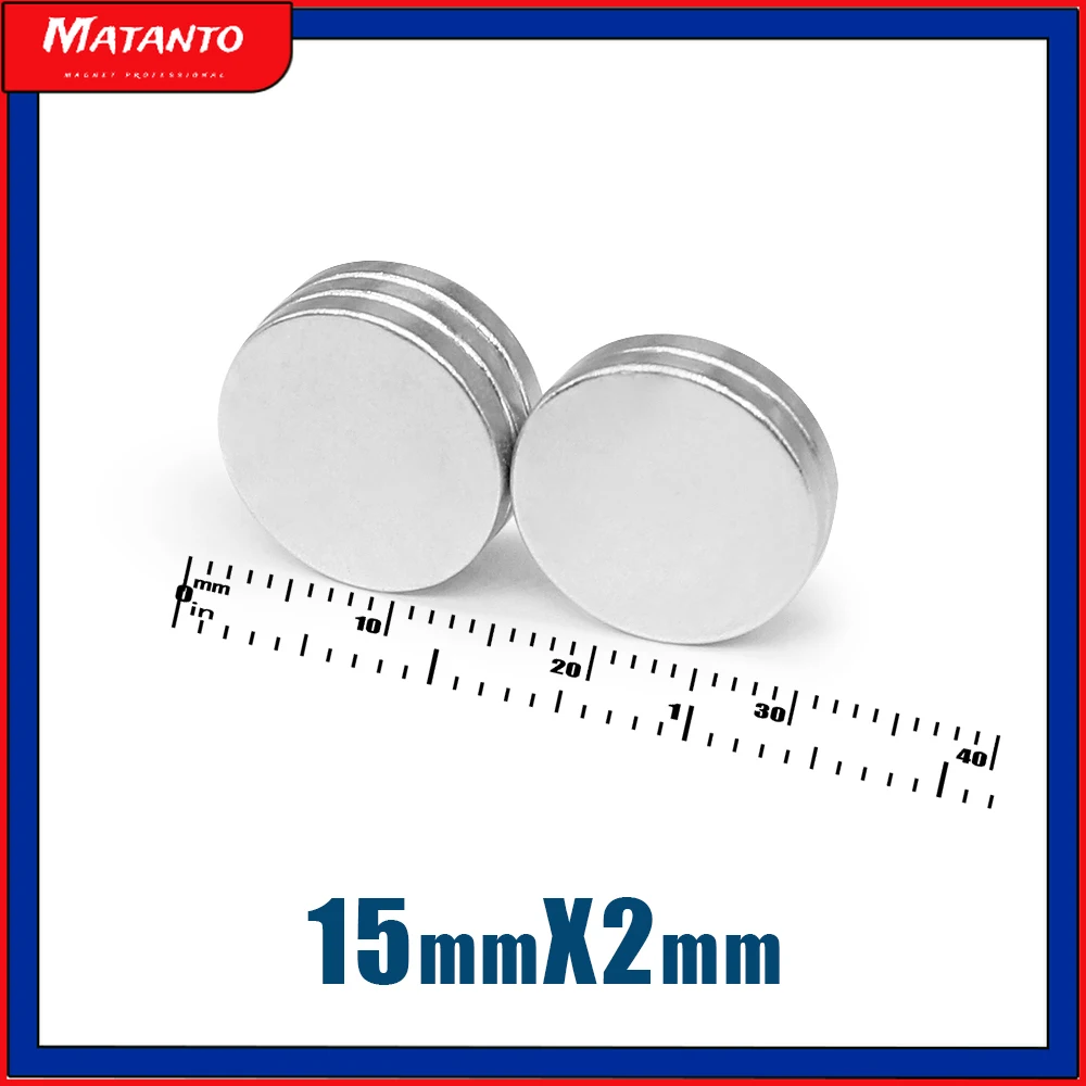 

5/10/20/50/100/150PCS 15x2 Neodymium Disc Magnets 15mmx2mm Permanent Small Round Magnet 15x2mm Thin Search Magnet Strong 15*2