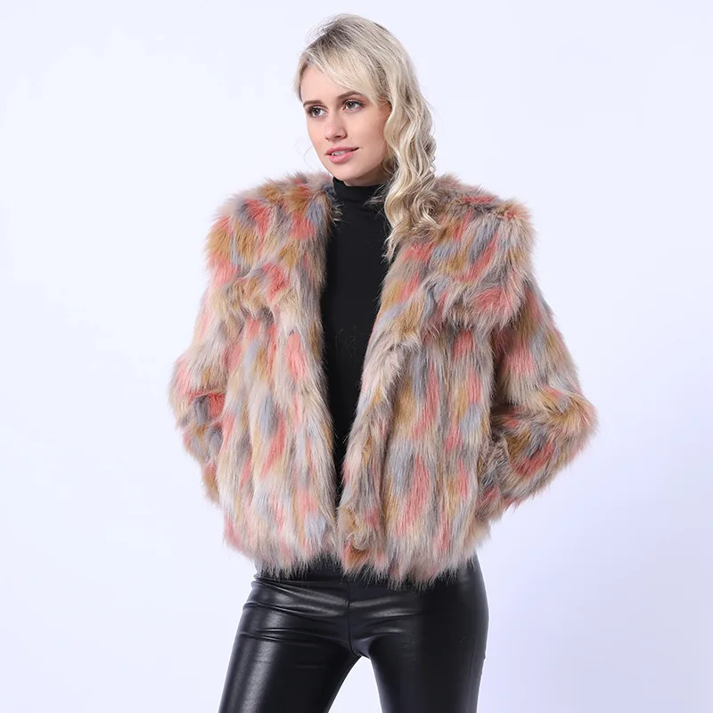 Women's Imitation Fur Jacket Whole Leather Fur Coat Women's Short Wool Coat Imitation Fox Fur Rabbit Fur Faux Fur Coat