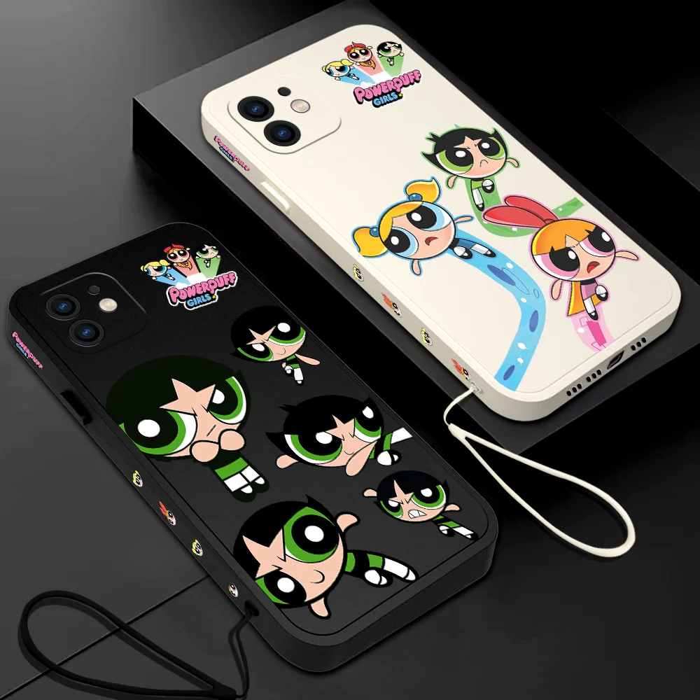 

Disney Phone Case For Samsung Galaxy S23 S22 S21 S20 Ultra Plus FE S10 4G S9 S10E Note 20 9 Plus Powerpuffs Girls With Lanyard