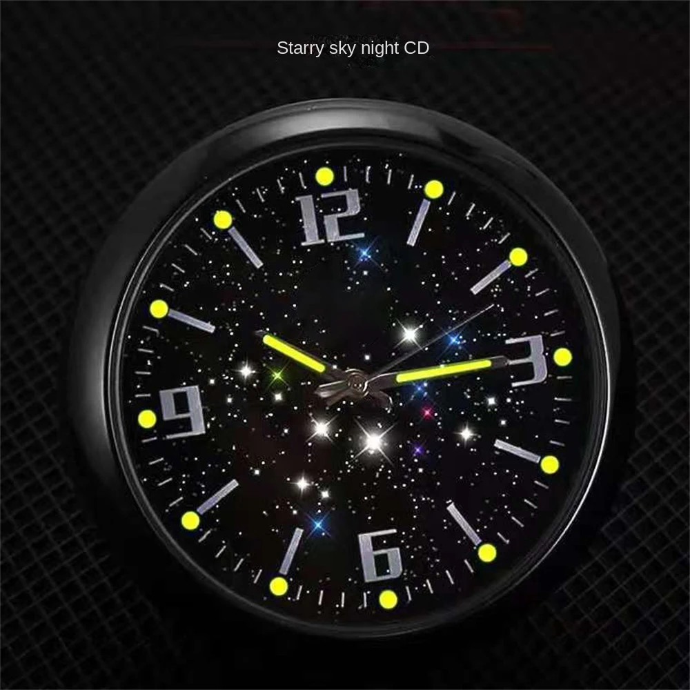 

Starry Sky Auto Car Clock Universal Quartz Watch Head Clock Multifunctional Practical Dashboard Clock In Car Car Supplies Black