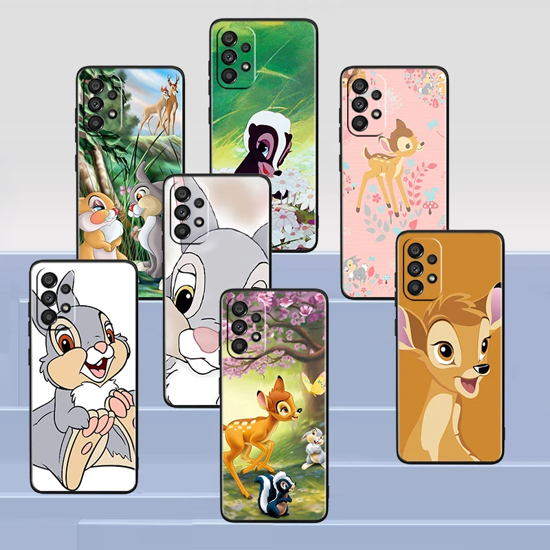 

Bambi Thumper For Samsung A53 A52 A54 A13 A12 A32 A71 A33 A73 A72 A51 A21S A04 A03 5G Black Phone Case Cover