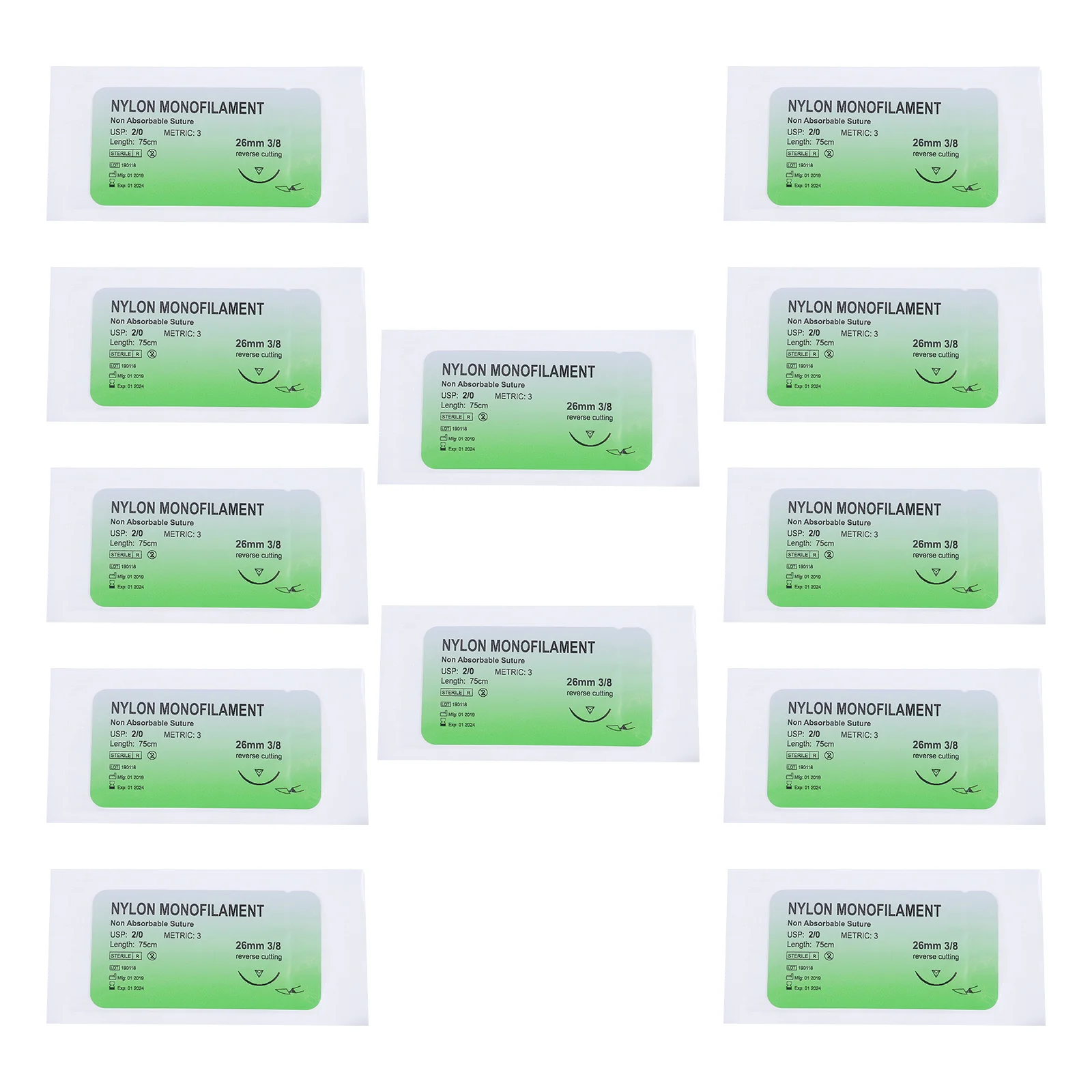 

12 Pcs Suture Needle Thread Threads Practice Equipment Monofilament Kit Device Suturing Tool