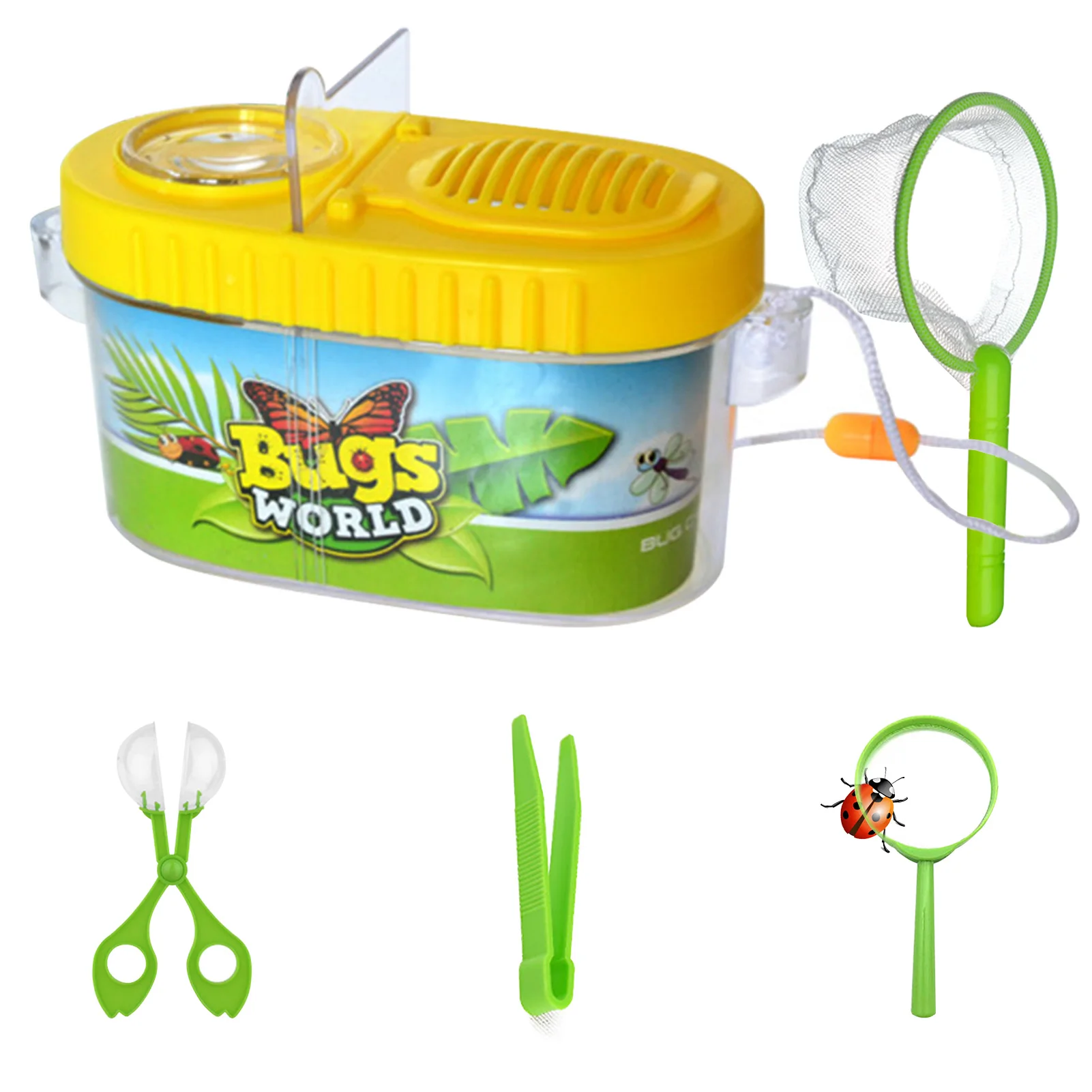 

Insect Catching Toy Set Insect Feeding Observation Box Kit Educational Explorer Toy Contains Magnifying Glass Clip Net Fun