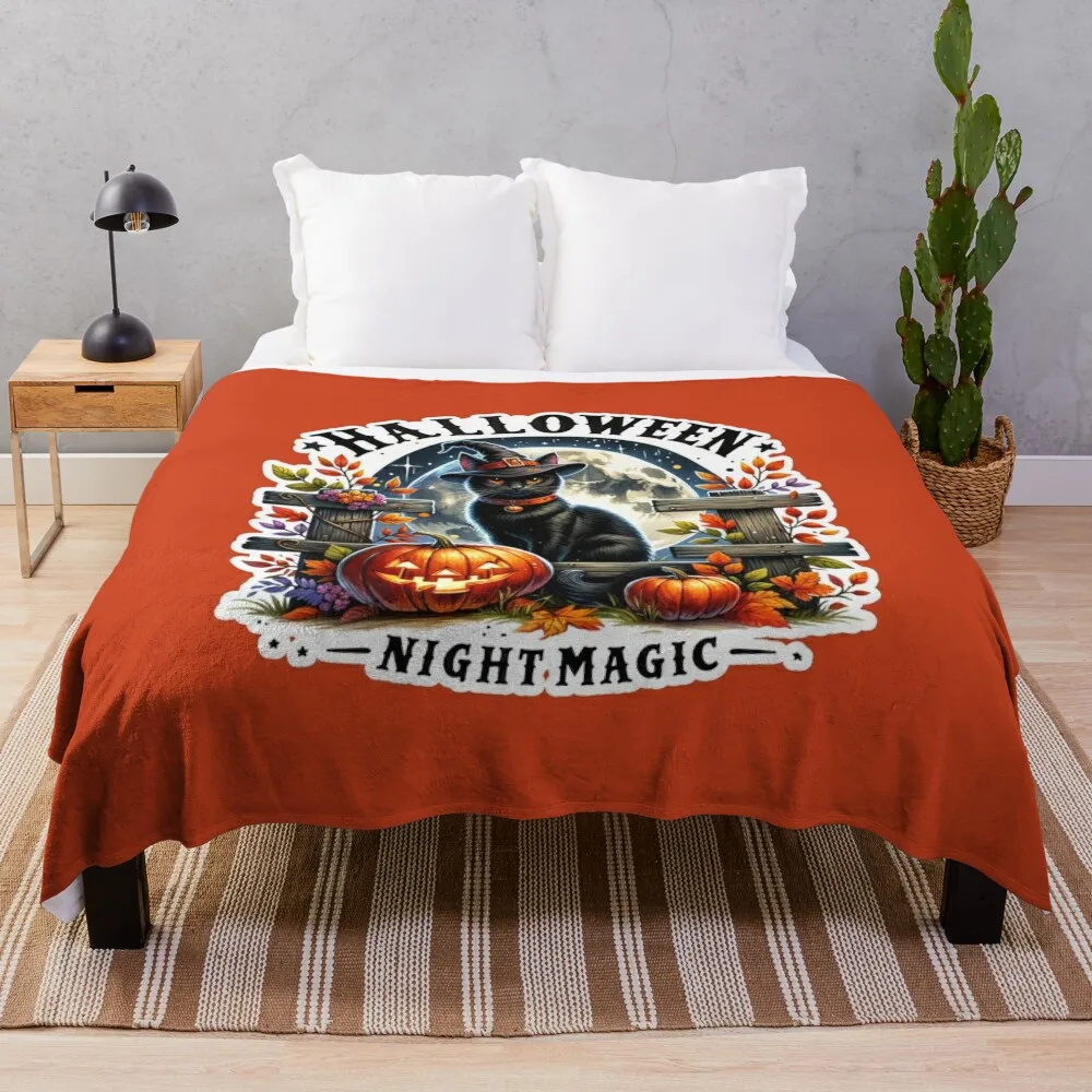 Завосстанавливающий винтажный дизайн ведьмы — ночная магия Хэллоуина идеальная