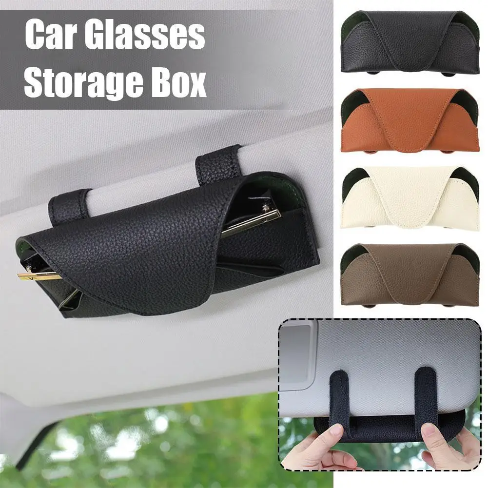 

Car Glasses Case Auto Sun Visor Glasses Holder Sunglasses Storage Holder Card Accessories Automobile Ticket Clip Multi-Func T2X5