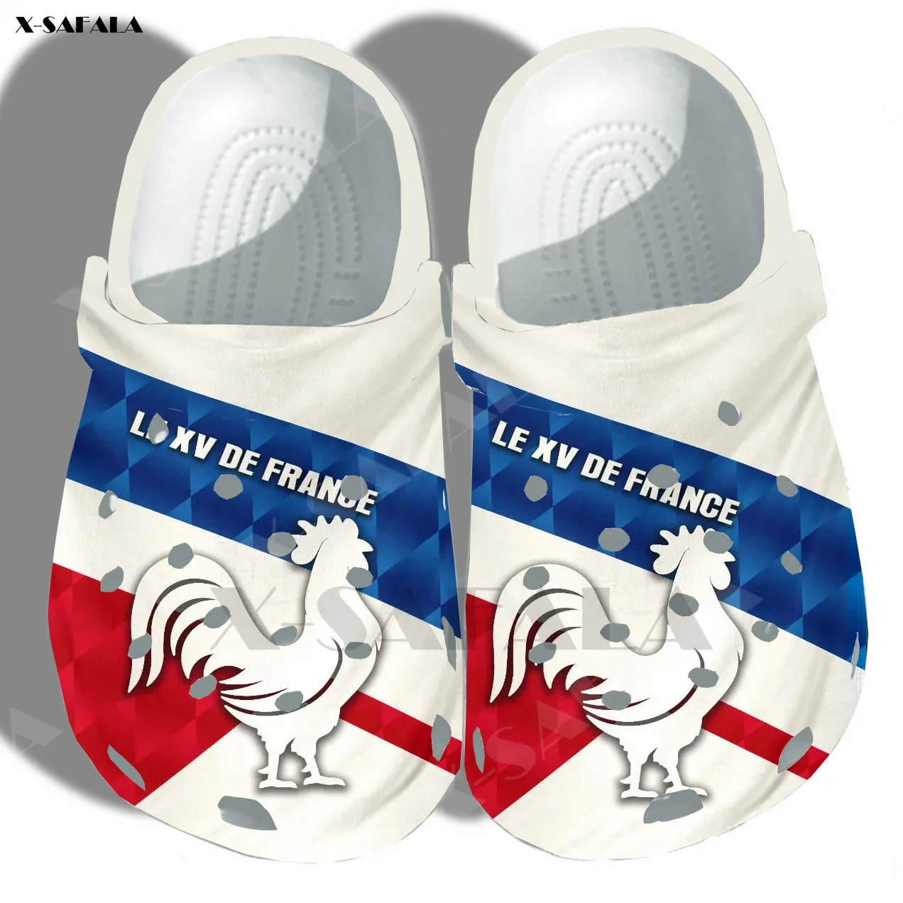 

France Rugby Le XV De France Sporty Rooster 3D Print Men Classic Beach Clogs Slippers Shoes Medical EVA Customizable With Charms