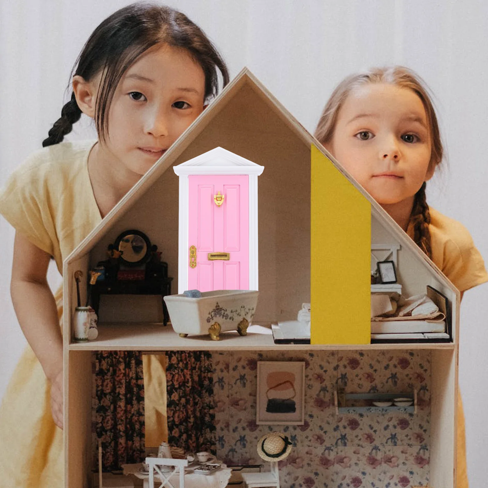 Мини-деревянная дверь шпиль миниатюрная Epitome аксессуары для игрового дома детей