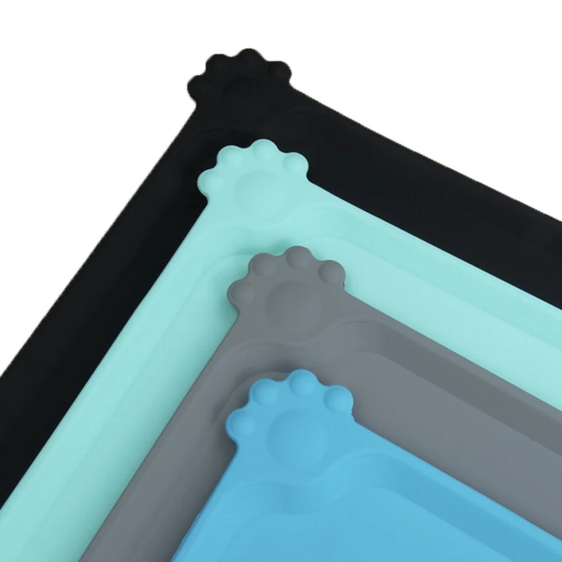 Водонепроницаемый Силиконовый Коврик Для Домашних Животных Однотонная Подложка