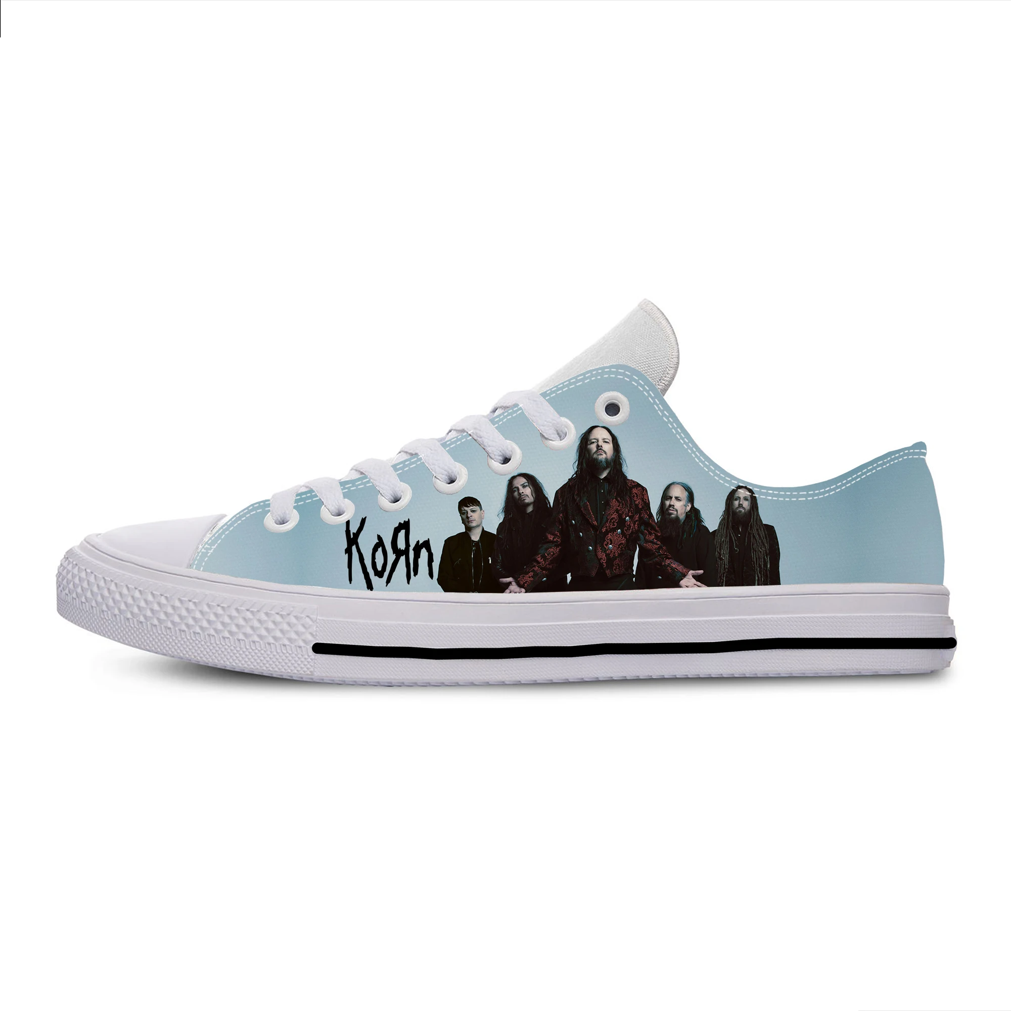 

Женские и мужские низкие кроссовки Korn рок-группа Band, повседневная обувь для подростков, холщовые беговые кроссовки с 3D принтом, дышащая легкая обувь