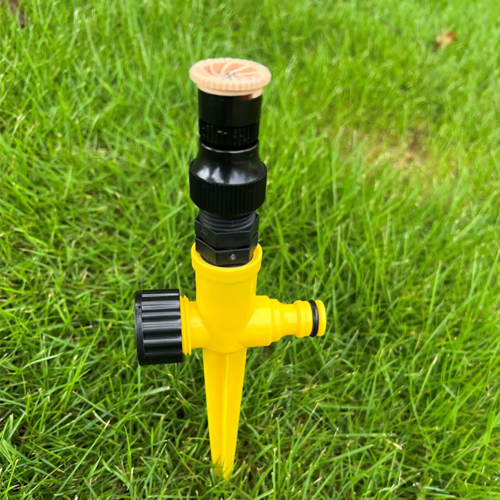 

ABS 360 Degree Lawn Sprinkler System Automatic Grass Watering Spray Irrigation Single Nozzle + Series Yellow 265*105*25mm