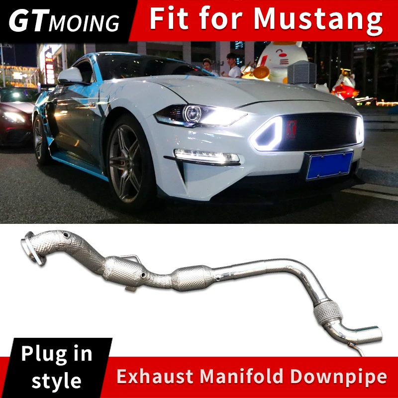 

Stainless Steel Car Exhaust Manifold Downpipe Header Full Length Tube for Ford Mustang Auto Exhaust Systems Modified Accessories