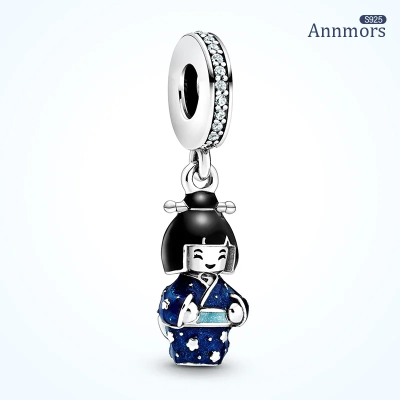 

Японская кукла, очаровательное серебряное покрытие, подходит для шармов, браслетов для женщин, девушек, бусины, подарки для женщин, браслет ...