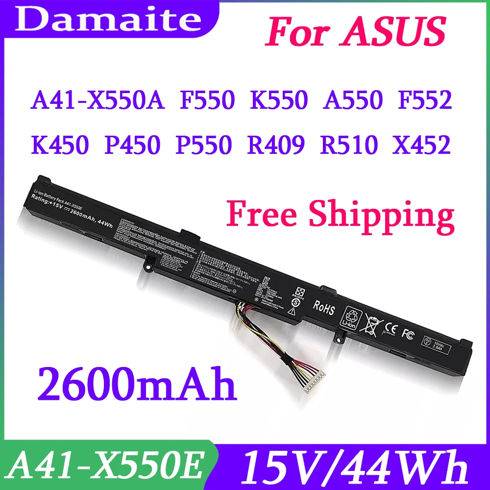 Новый A41-X550E Аккумулятор для ноутбука ASUS X450 X450E X450J X450JF X751M X751MA X751L X750JA A450J A450JF A450E F450C