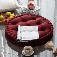 nordic round velvet cushion chair cushion solid color thickened winter seat mat home sofa art cushion bay window tatami pad