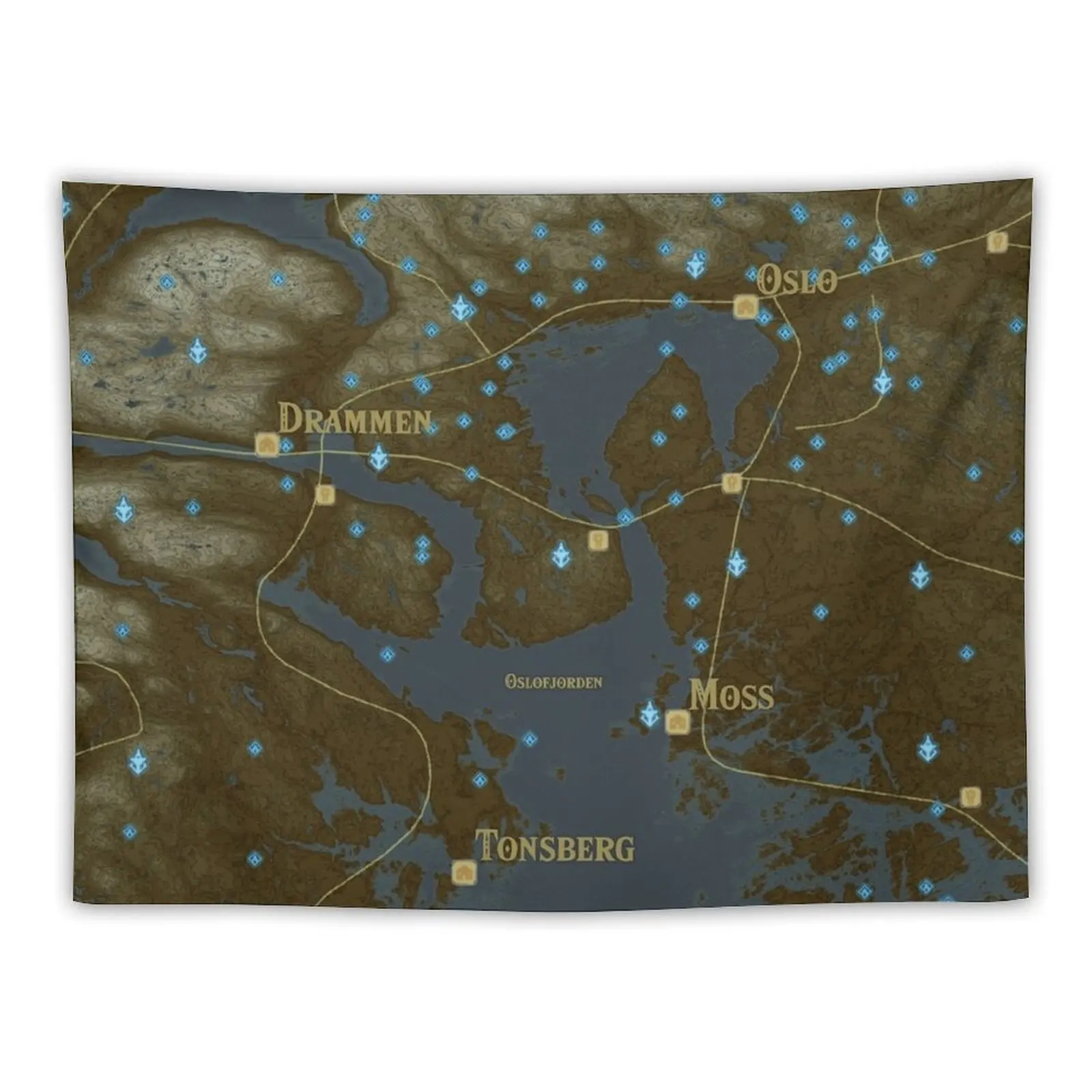 Карта Ослофьорда гобелен