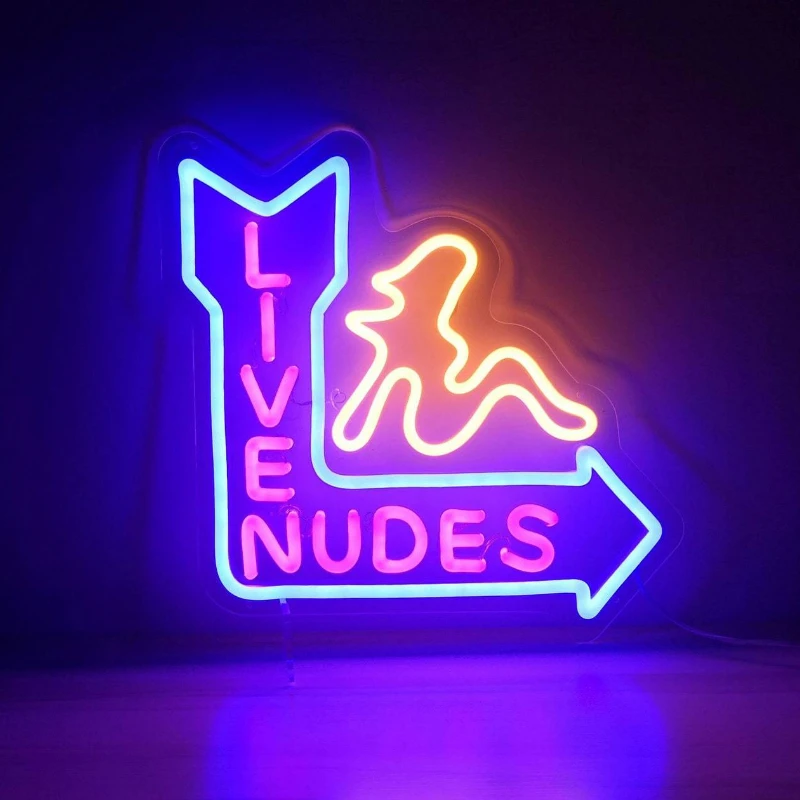 Live Nudes Neon Sign Lights Dancing Clubs Bar Strip Club Decoration Hand Crafted Flex LED Neon Lights Custom Neon Sign