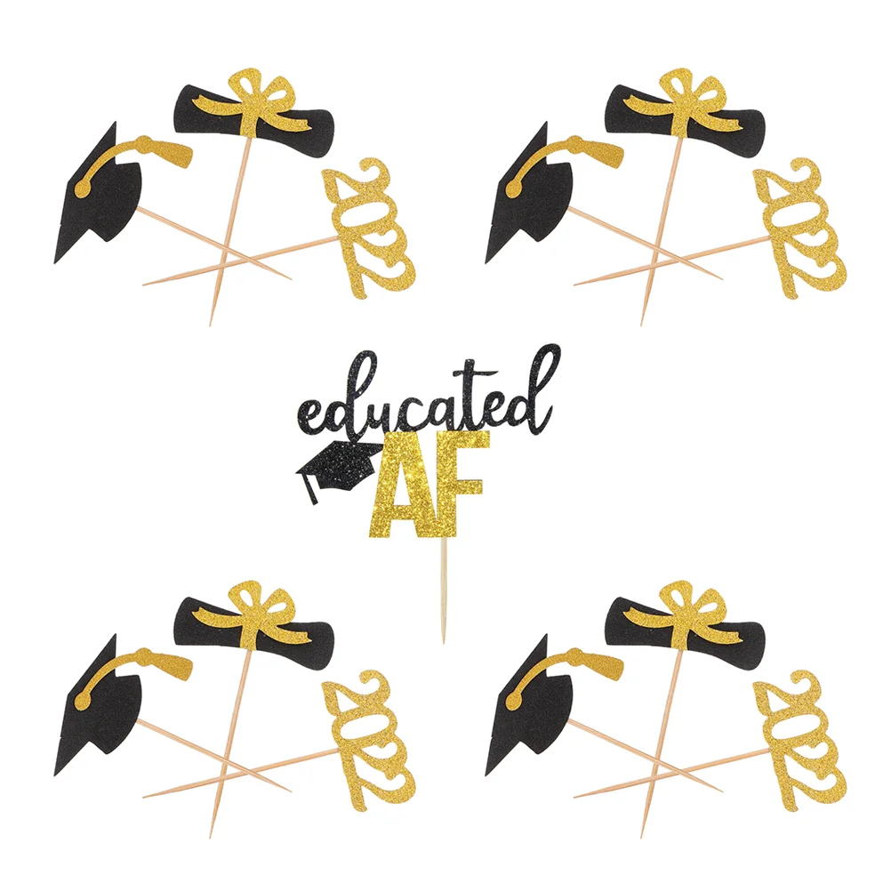 

13Pcs Creative Graduation Cake Decors Party Cake Picks Cupcake Dessert Toppers