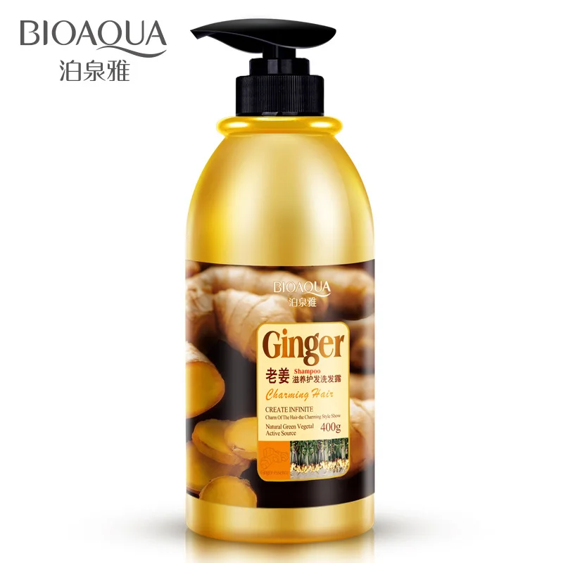 BIOAQUA Natural Herbal Ginger Shampoo and Conditional Anti Hair Loss and Hair Growth Fast For Oil Control Hair Care 400ml