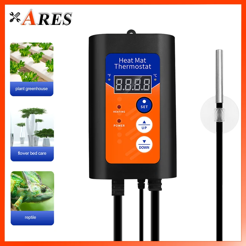 

Digital Heat Mat Thermostat 1000W Temperature Controller For Hydroponic Plant Seed Germination Reptiles Pet Supplies With Probe