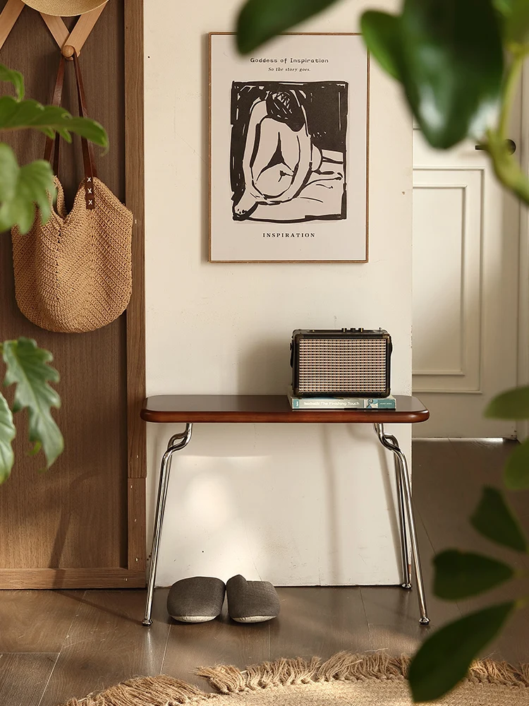 Скамейка из массива дерева в скандинавском стиле домашний простой диван для