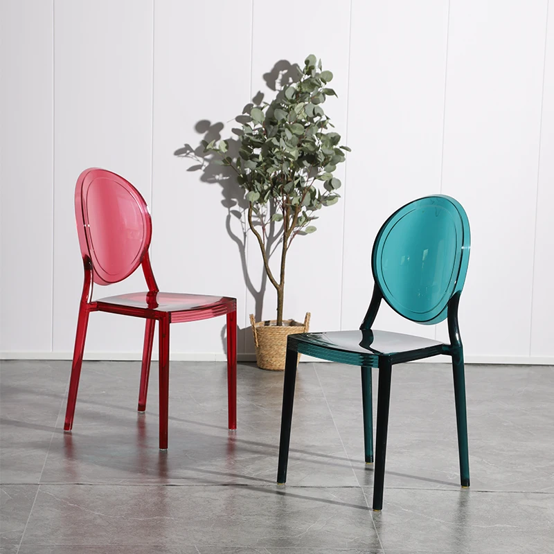 

zq Light Luxury Transparent Crystal Dining Chair Leisure Simple Non-Acrylic New Product Make-up Chair