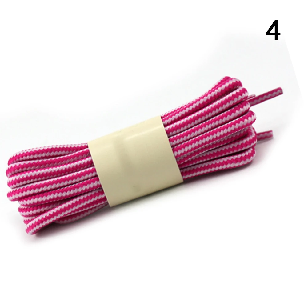 1 Pair Martin Shoes Round Shoe Laces Striped Double Color Fashion Shoelaces Outdoor Hiking And Leisure Sports Shoelace 18 Color