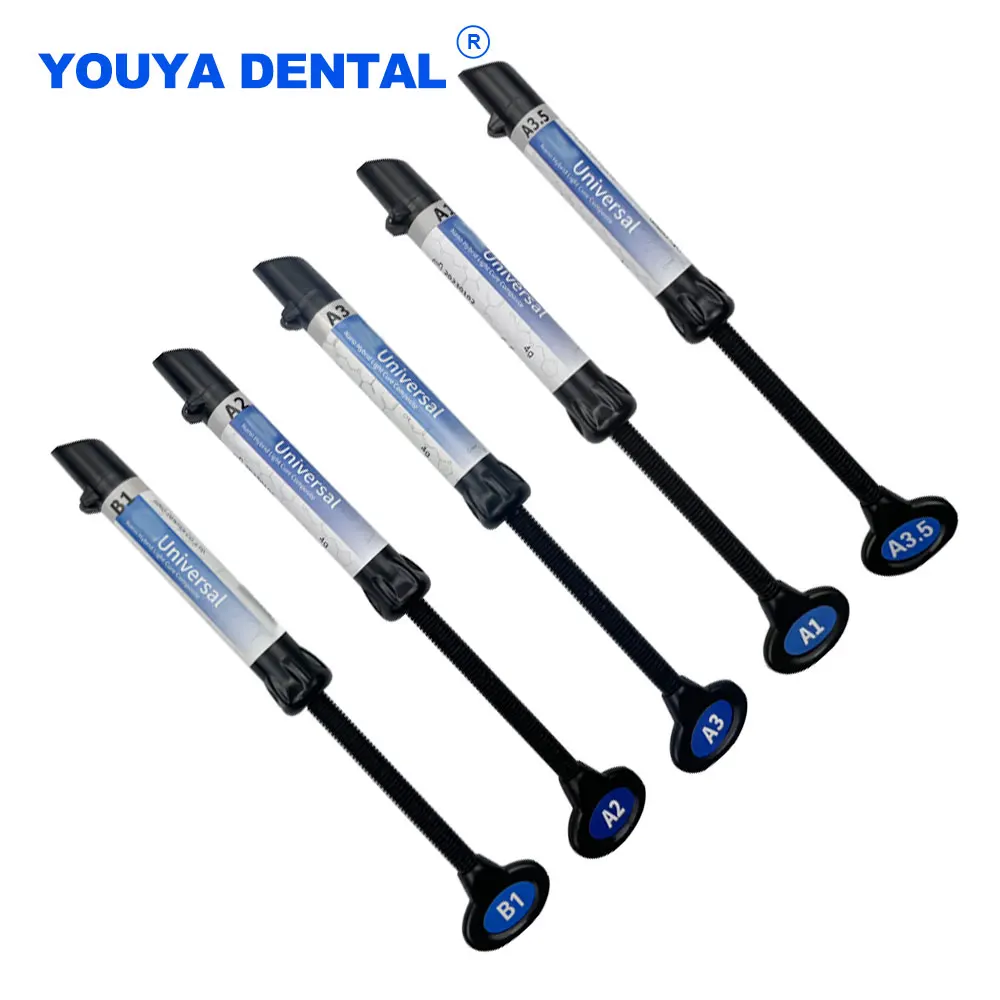 

1pcs 4g Dental Composite Universal Light Cure DEN-TEX A1 A2 A3 A3.5 B1 Shade Refill Syringe Hybrid Dentist Adhesive Materials