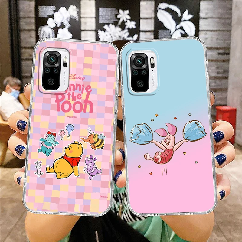 

Disney Winnie Pooh Pink Transparent Phone Case For Xiaomi Redmi Note 12 11E 11S 11 11T 10 10S 9 9T 9S 8 8T Pro Plus 5G