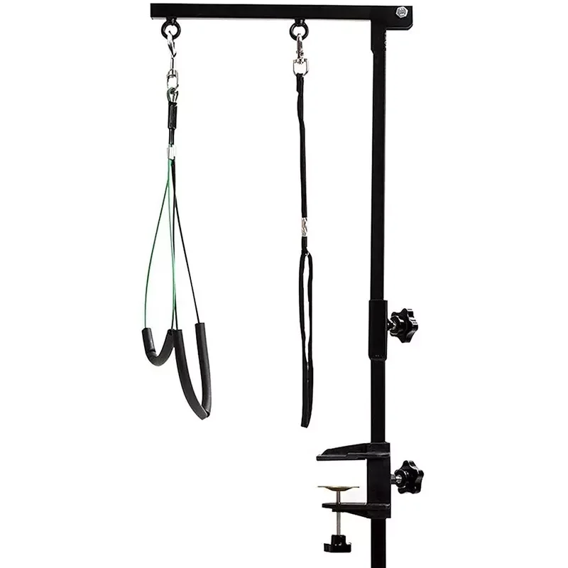 

2022New Foldable Pet Grooming Arm with Clamp Dog Grooming Loop Noose With Two No Sit Haunch Holder for Medium Small Dogs Pets