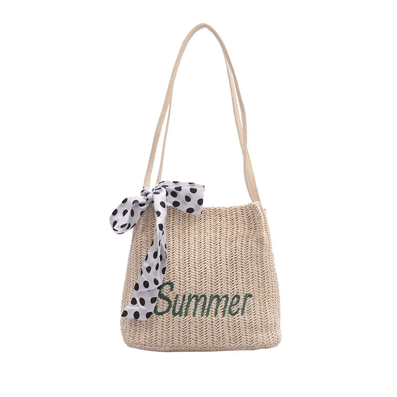 

New fashion Women's Bag Cheap Casual Large Capacity woven Shoulder Bags Shopper summer Foldable Reusable Shopping Beach Bag