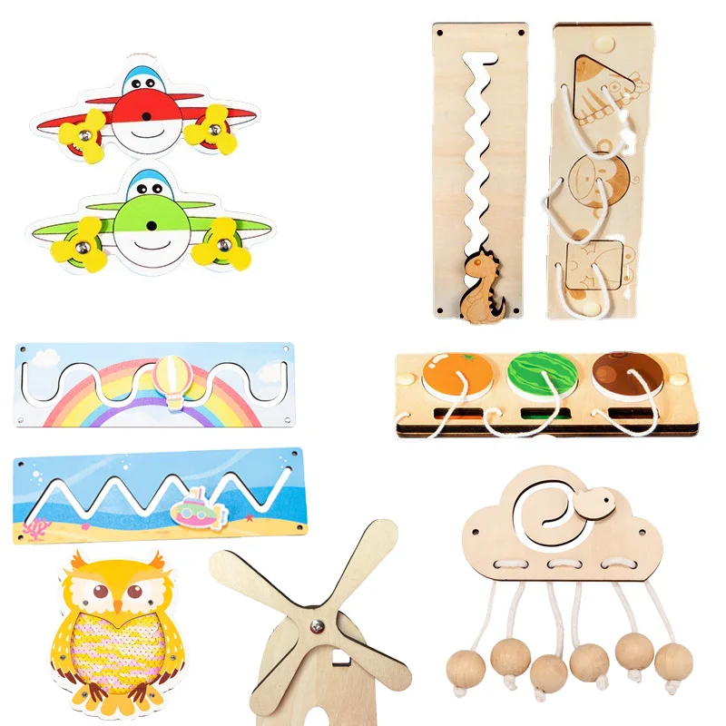 

Игрушка Монтессори, набор элементов для занятой доски, Детские аксессуары для раннего обучения, Пазл «сделай сам», сенсорная сборка, деревянная помощь в обучении