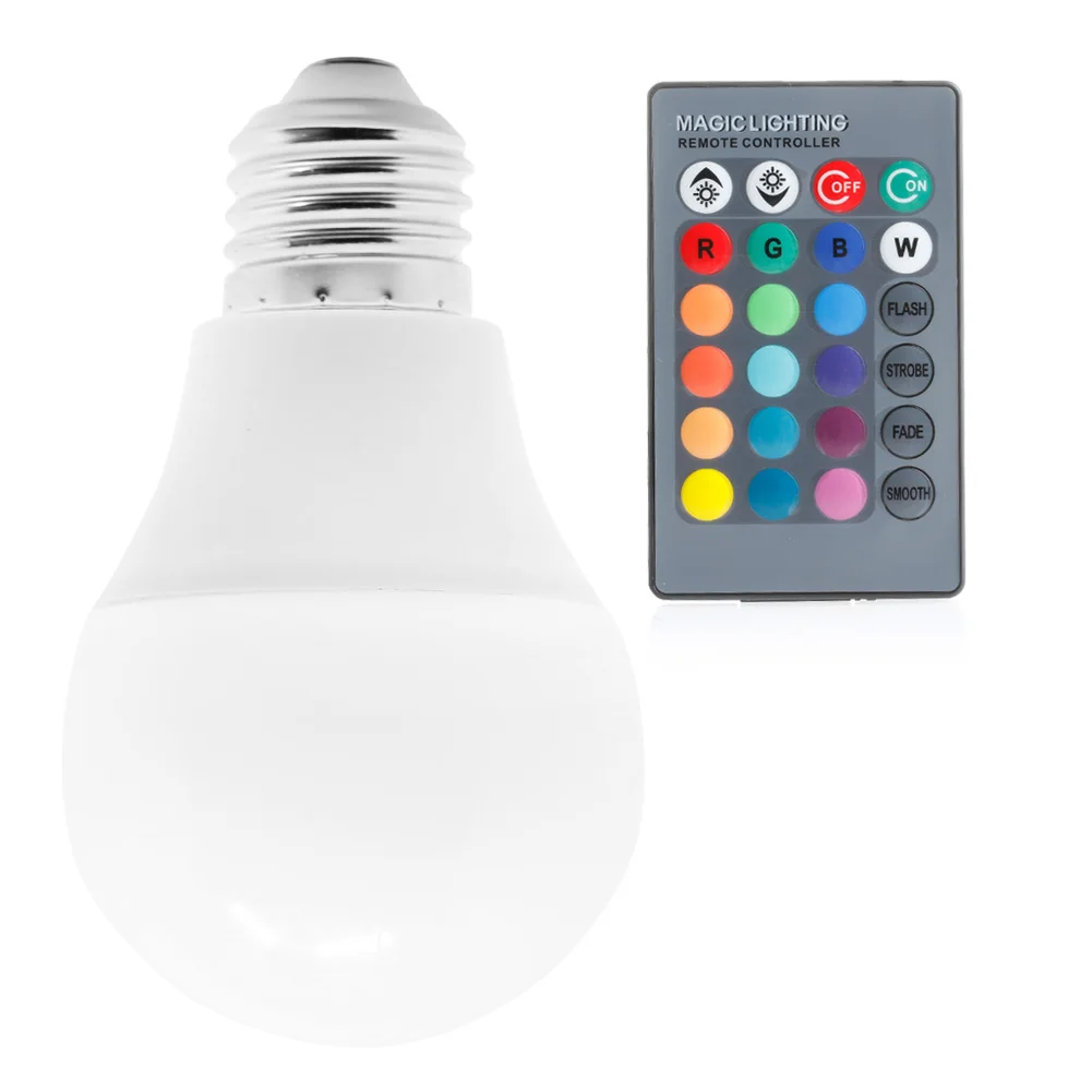

85-265V 10w / 15W E27 RVB lumière LED changement de couleur bulbe + télécommande G2AB