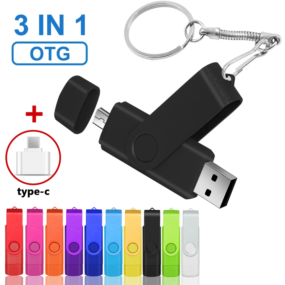 

OTG USB Flash Drive 2.0 16GB 32GB 64GB 2 in 1 usb flash drive memoria usb stick High speed pendrive U disk free custom logo Gift