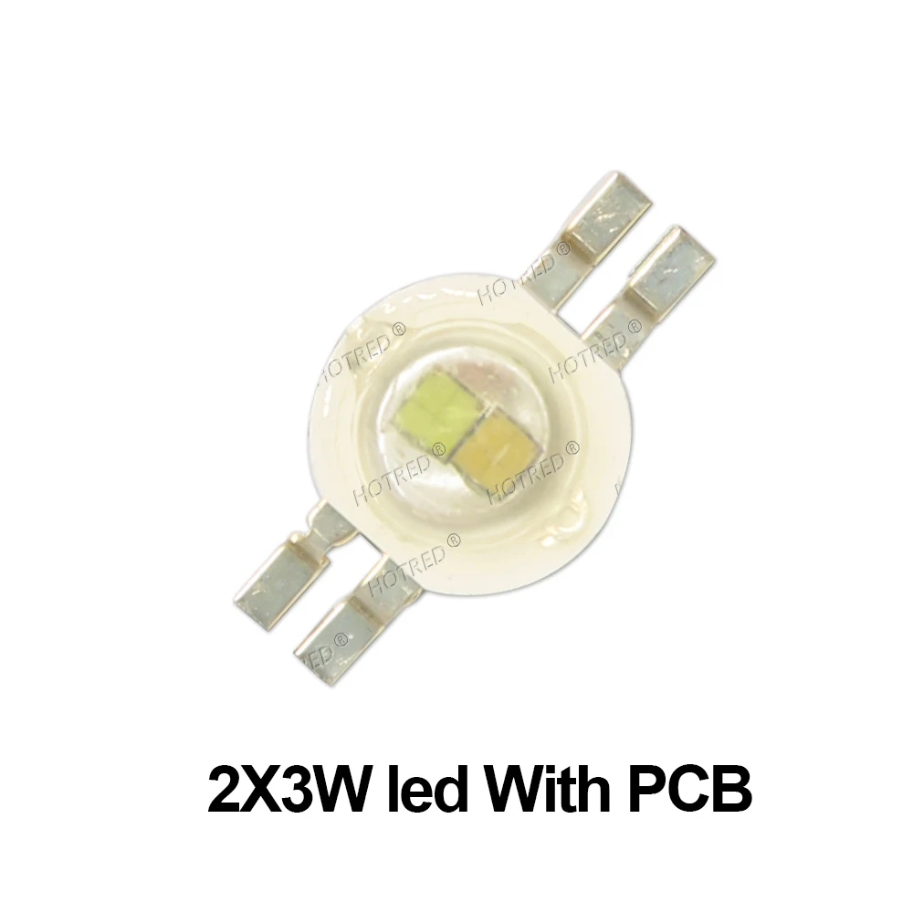 

5 шт., двухцветные светодиодные лампы HotRed 2X3W