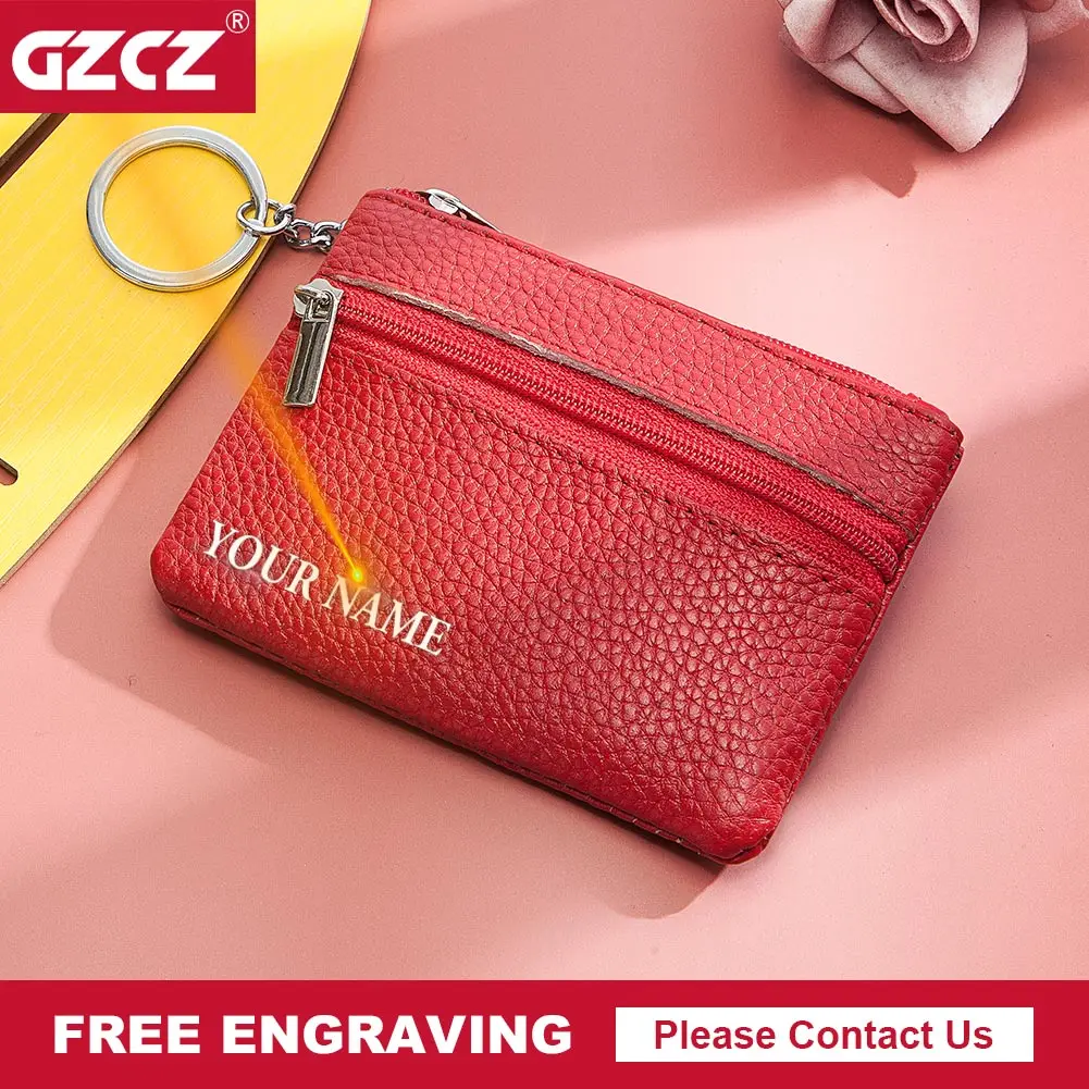 

Модный женский кошелек для монет из натуральной кожи, мини кошелек для монет на молнии с держателем для ключей, высококачественный маленьки...