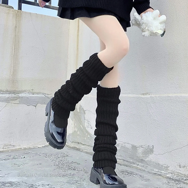 Lengthened Leg Warmers Women's Lolita Long Socks JK College Style Knitted Warm Socks Autumn Winter Over Knee Boot Cuffs