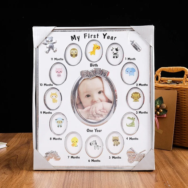My First Year Photo Frame Photo Frame Baby Child Growth Record Creative Commemorative Photo Frame 12 Months Doll Stickers