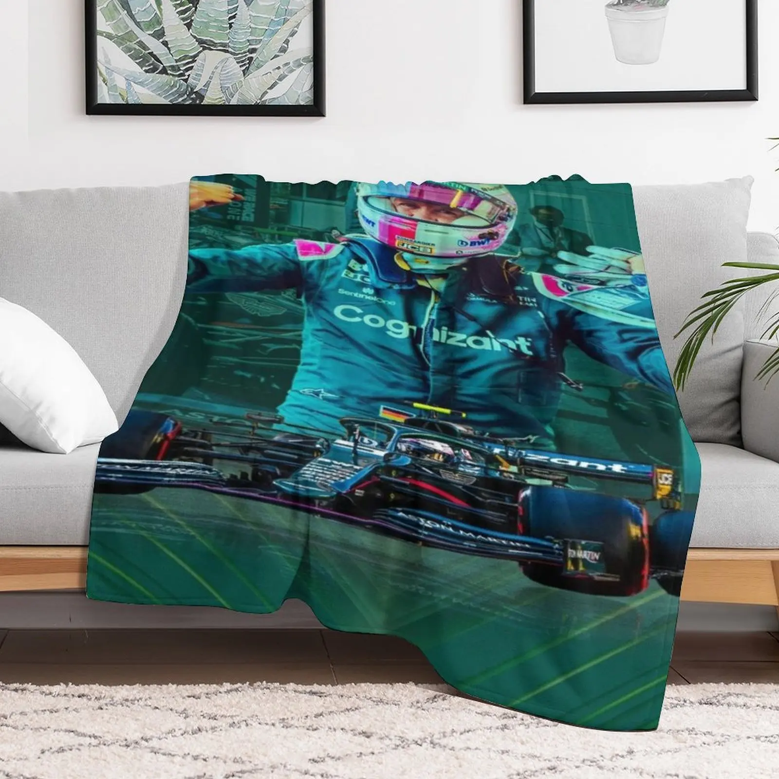 Одеяло Sebastian Vettel на зиму мягкие плюшевые детские одеяла в клетку