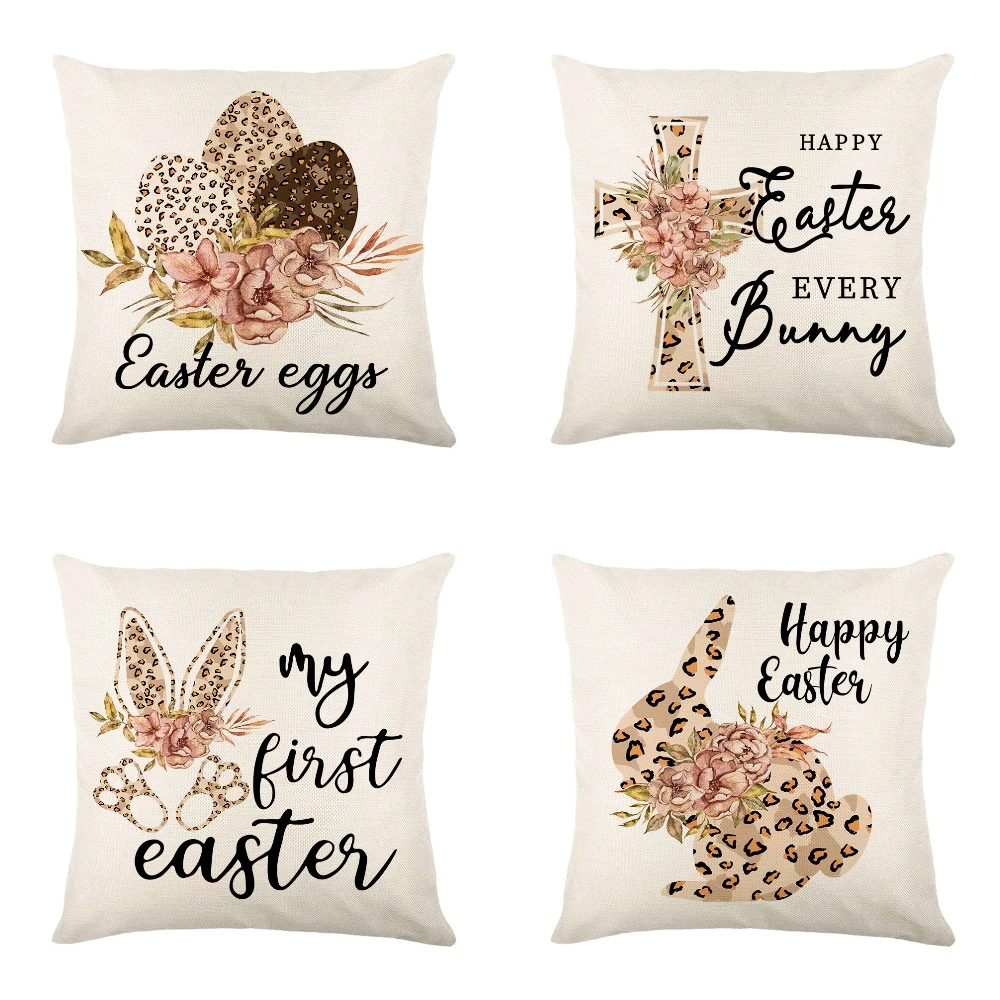 

Easter Bunny Pillowcase Home Decor Happy Easter Decoration Cushion Cover 45x45cm Wedding Festival Party Easter Gifts