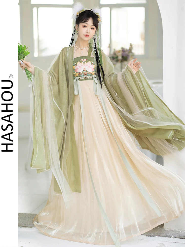 

Оригинальное женское китайское платье Hanfu, изысканная танцевальная одежда в стиле ретро династии Тан, одежда для косплея сказочной принцес...