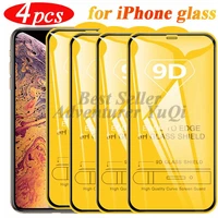 for iphone 13 11 glass screen protector 12 14 pro max 4pcs 9d full glue tempered mini x xr xs 6 7 8 plus reinforced protective