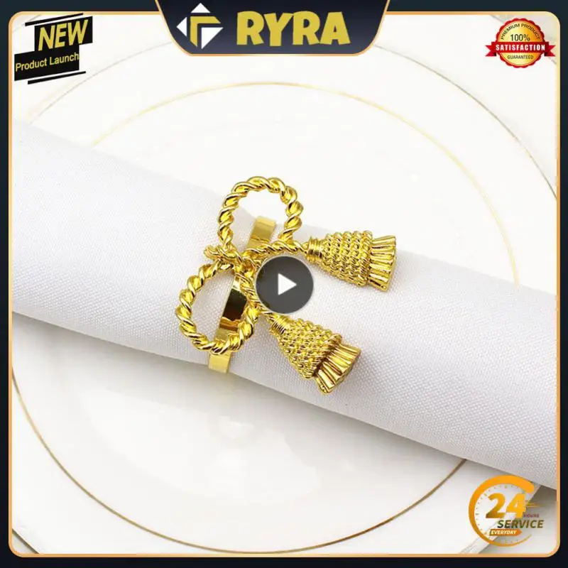 

Napkin Button Zinc Alloy Easy Clean Simple Twine Butterfly Bow Golden Multi-purpose Napkin Ring Holders Dinning Table Decoration