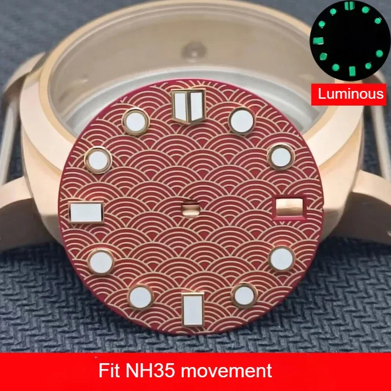 Новый индивидуальный циферблат NH35 28 5 мм рыбья чешуя 3 0/3 8/4 2 ножной подходит для NH36