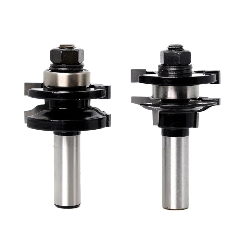

2 Pcs Rail Router Bit 1/2 Inch Shank Shaker Woodworking Chisel Cutter T-Handle Rail Stile Bit